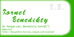 kornel benedikty business card